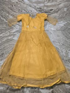 Elegant Yellow Anarkali Gown