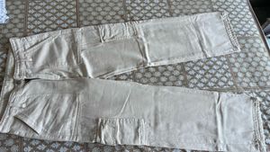 Off white cargo style denim