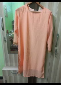 Elegant Peach Kurta Set with Dupatta