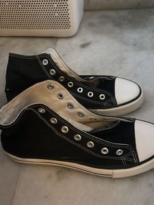 Unisex Black High-Top Canvas Sneakers