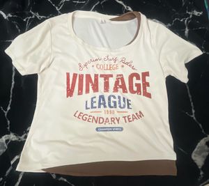 Vintage League Graphic asymmetrical T-Shirt