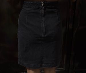 Classic Black Denim Skirt