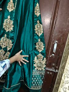 Elegant Emerald Green gown with dupata i