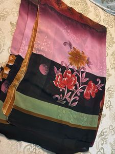 printed multi colour saree