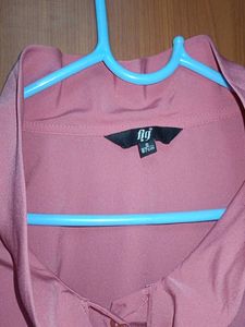 Elegant Pink Blouse with Neck Tie