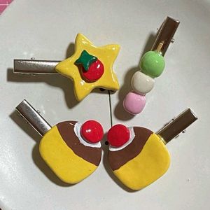 Cute Handmade Hair Clips (Set of 3)