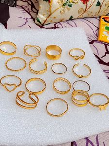 Stylish Gold Stackable Rings Combo