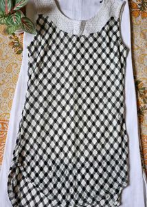 Vintage Checkered Lace Top