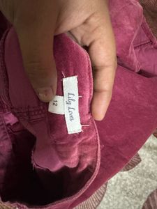Burgundy Corduroy Mini Skirt