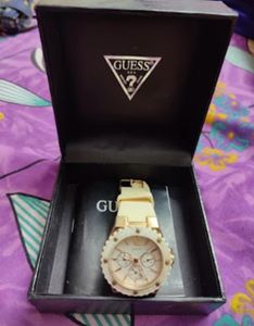 GUESS Ceramic Overdrive Analog White Dial  Watch