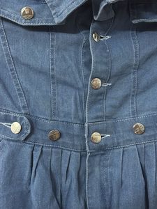 Offshoulder Denim Midi Dress With Pockets