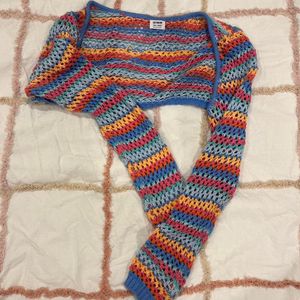 Boho Crochet Knit Shrug