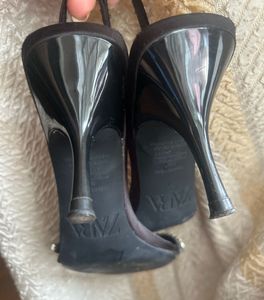 Zara Black Jeweled Heels - Size 37