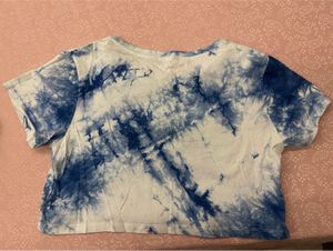 Blue Tie-Dye Crop Top