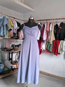 Elegant Lavender Flowy Dress