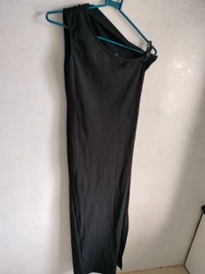 Black One Shoulder Maxi Dress