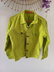 Parrot green Denim Jacket