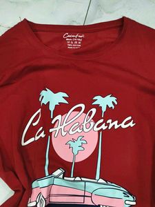 Red "La Habana Tropical Club" Graphic T-Shirt