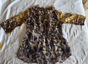Sheer Floral Print Top
