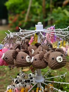 Cute Crochet Teddy Bear Keychain