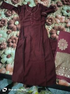 Beautiful Maroon Kurta Set with Dupatta