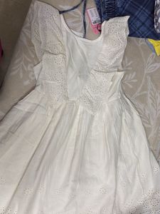 Chic White Eyelet Midi Dress
