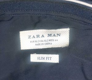 Rare ZARA Men's Slim Fit Henley Navy Blue Shirt