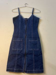 Denim Dress with Zipper