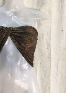 Metallic Ruched Twist Tube Top