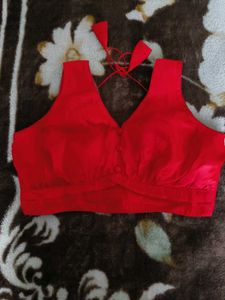 Red Readymade Saree Blouse