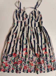 Striped Floral Mini Smocked Sun Dress