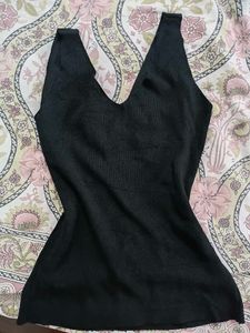 V Neck rhinestone edgy sleeveless Top