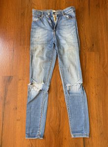 Stylish Ripped Blue Jeans