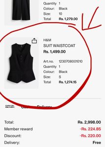 Set of 2 (Black Vest &amp; Gingham Skirt)