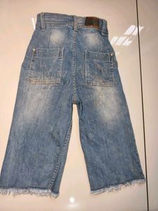 Women's Cropped Wide-Leg Denim Jeans