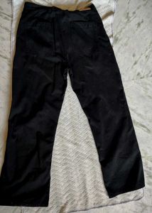 Solid Black men wide leg cotton pant