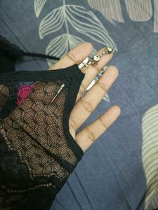 Lace Bralette with Stone Detail in back