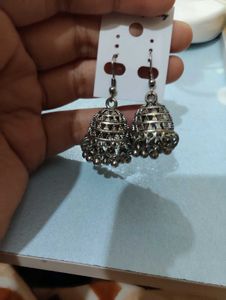 Oxidised Jhumka Earrings