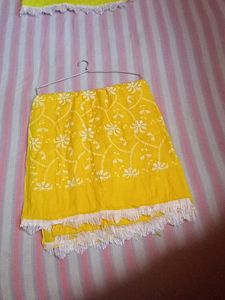 Yellow printed Dupatta
