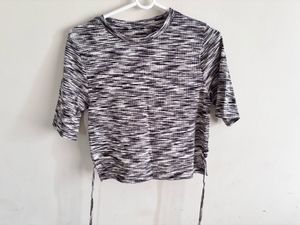 Marled Knit Cropped Top