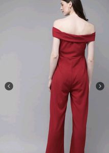 Chic Red Off-Shoulder Jumpsuit