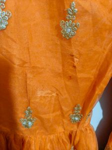 Embellished Orange Kurta and gharara