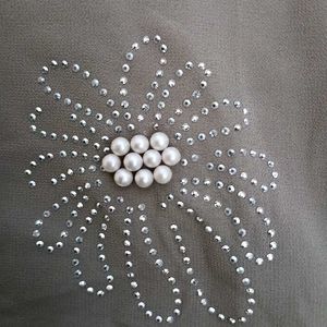 Elegant Embellished Floral Scarf With Beadwork