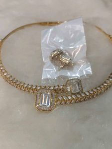 Diamond hasli necklace set