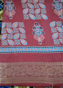 Maroon Floral Print Saree
