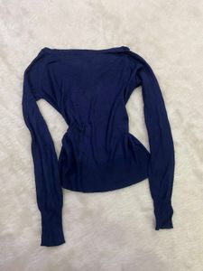 Navy Blue Long Sleeve Top