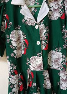 Green Floral Midi Dress