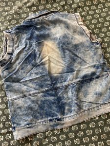 Acid Wash Denim Vest