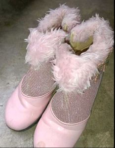 Sparkly Pink Fur Boots