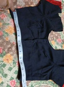 Black Blouse with Red Trim